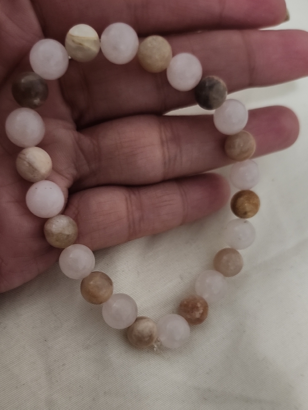 Handcrafted Blush Moon Embrace Bracelet
